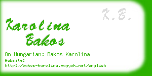 karolina bakos business card